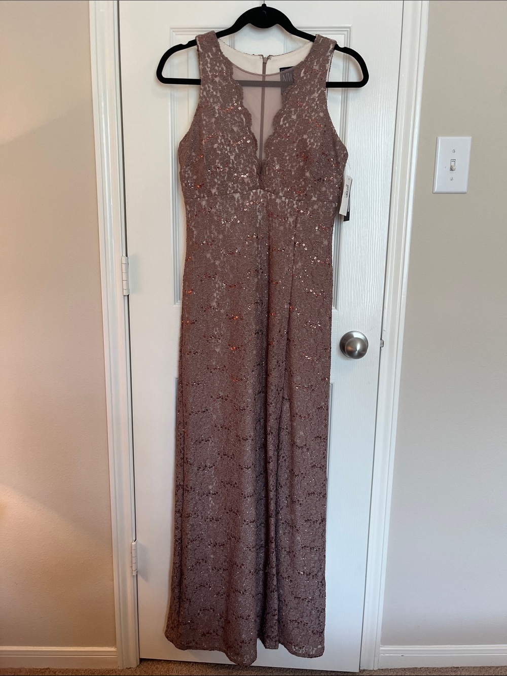 NWT Nightway Lace Sequin Long Gown